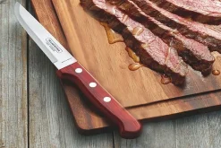 Set de 12 couteaux à steak Tramontina Gaucho lame 13cm manche rouge