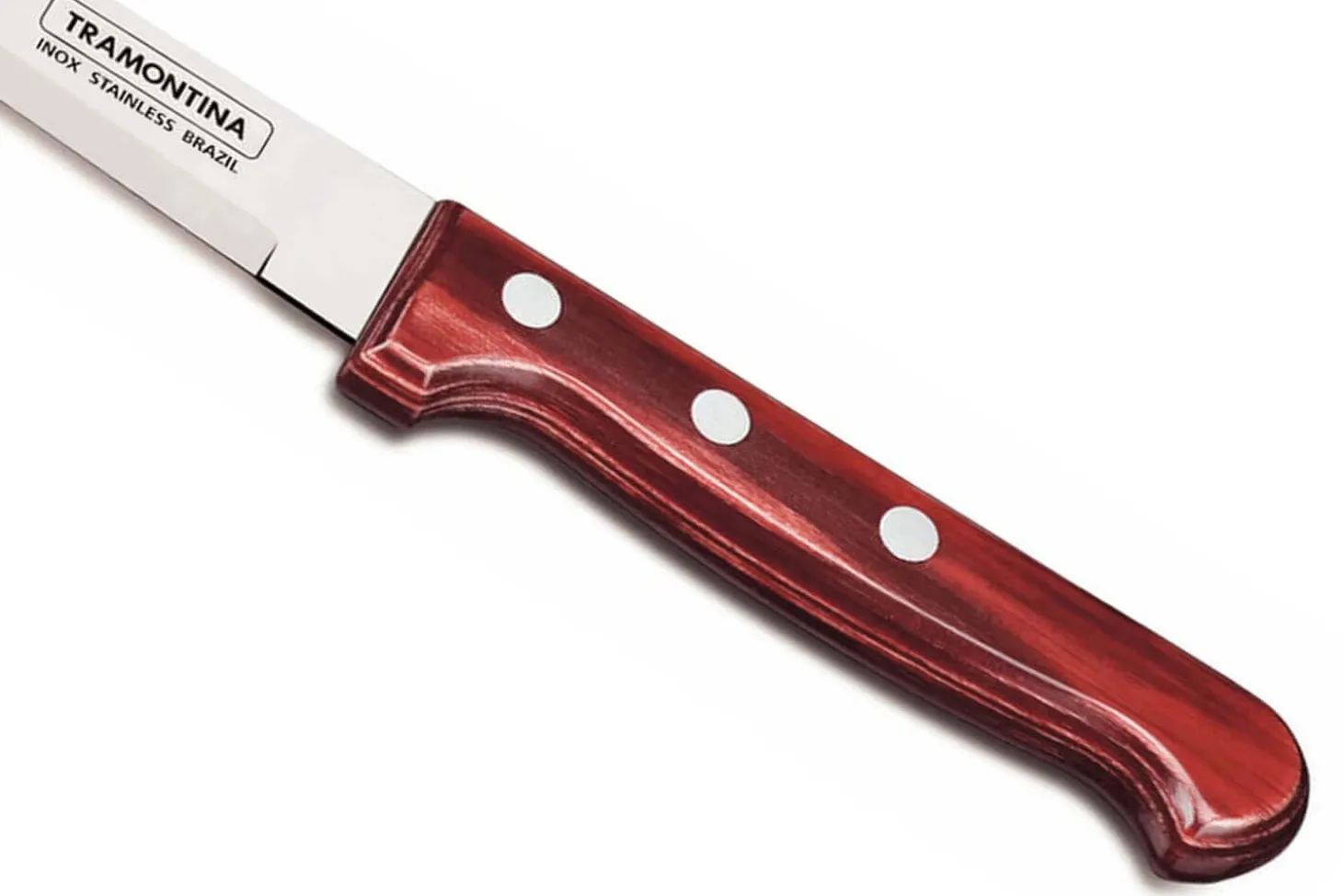 Set de 12 couteaux à steak Tramontina Gaucho lame 13cm manche rouge