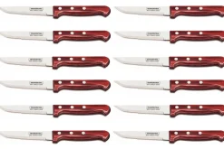 Set de 12 couteaux à steak Tramontina Gaucho lame 13cm manche rouge