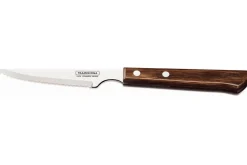 Set de 12 couteaux à steak Tramontina lame crantée 10cm manche marron