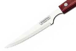 Set de 12 couteaux à steak Tramontina lame crantée 10cm manche rouge