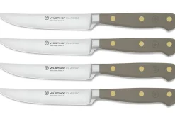 Set de 4 couteaux à steak Wusthof Classic Colour Velvet Oyster forgés lame 12cm