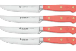 Set de 4 couteaux à steak Wusthof Classic Colour Coral Peach forgés lame 12cm