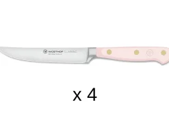 Set de 4 couteaux à steak Wusthof Classic Colour Pink Himalayan Salt forgés lame 12cm