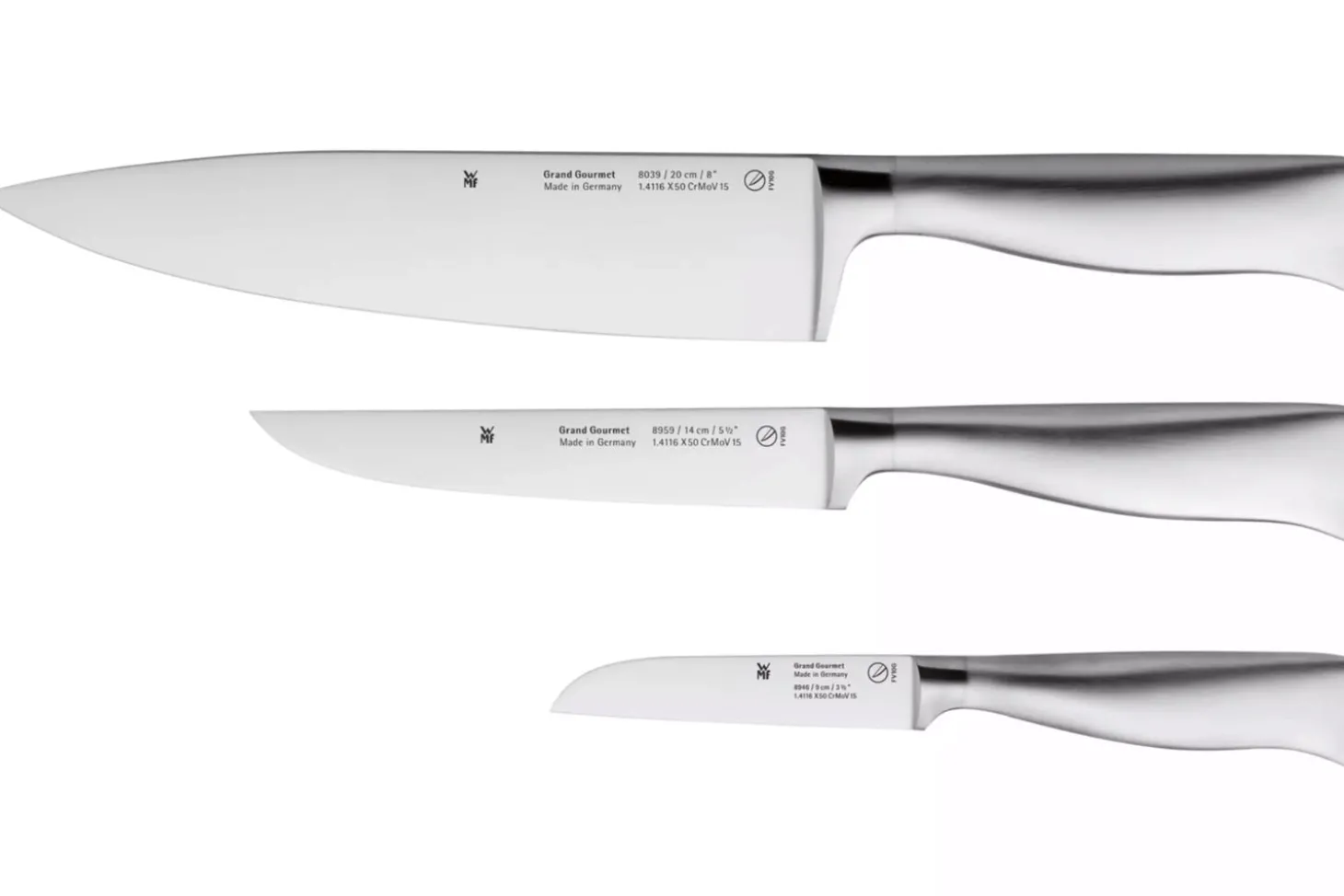 Set de 3 couteaux WMF Grand Gourmet lames acier inoxydable
