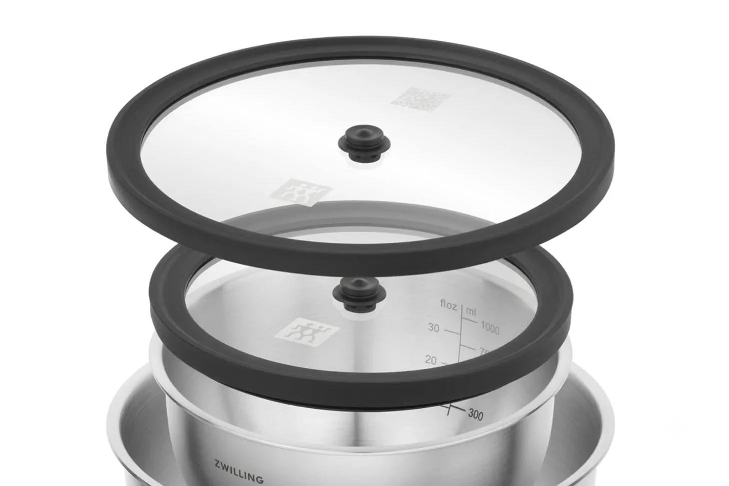 Set de 2 couvercles en verre Zwilling Unlock Fresh & Save 16 cm + 20 cm
