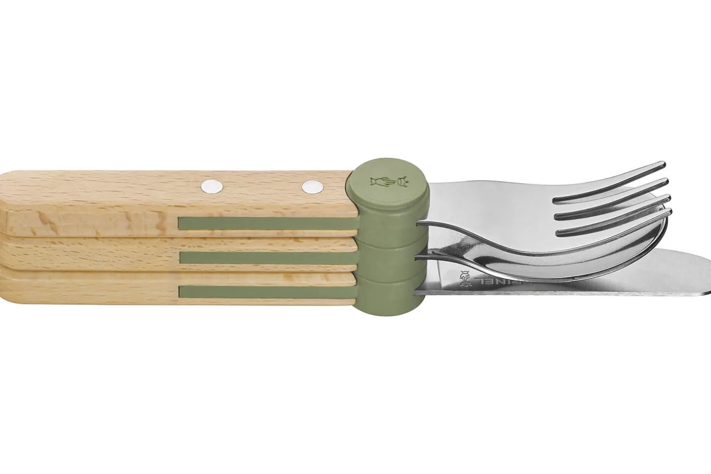 Set de couverts pour enfants Opinel Le Petit Gourmet coloris olive