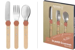 Set de couverts pour enfants Opinel Le Petit Gourmet coloris corail