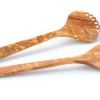 Set de 2 couverts à salade bords dentelles Continenta en bois d'olivier 31,5cm