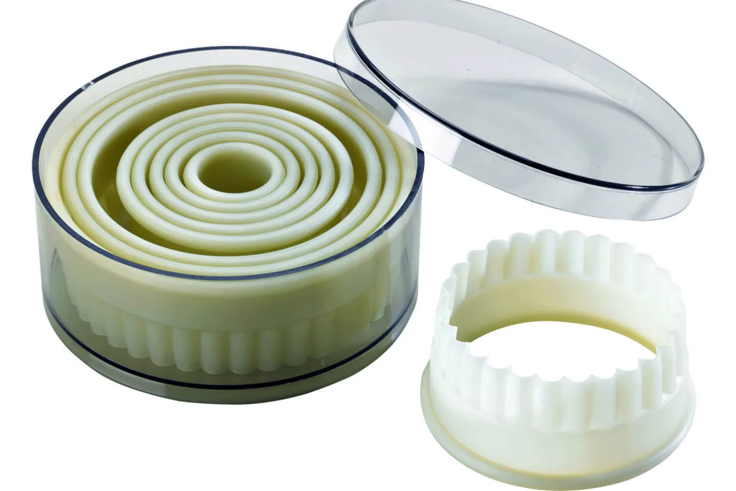 Set de 9 découpoirs professionnels polyglass ronds cannelés