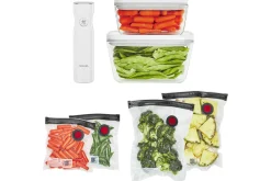 Set de démarrage Zwilling Fresh & Save 7 pièces M/L en verre 1 pompe à vide + 2 boîtes en verre + 4 sacs