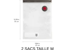 Set de démarrage Zwilling Fresh & Save 9 pièces 1 pompe à vide + 2 bols en verre M/L + 4 sacs S/M