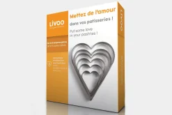 Set de 6 emporte-pièces Livoo inox forme coeur