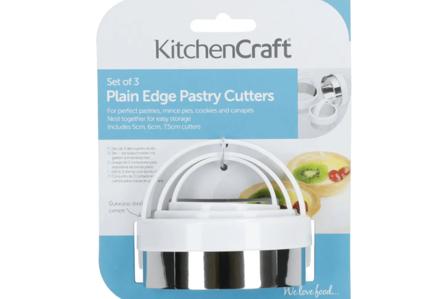 Set de 3 emporte-pièces ronds KitchenCraft en inox avec poignées