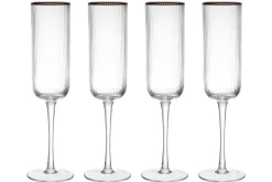Set de 4 flûtes à champagne Mikasa Sorrento en cristal motif côtelé 200ml