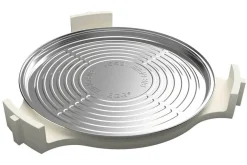 Set de 5 lèchefrites rondes jetables en aluminium pour Big Green Egg MiniMax, Small, Medium 28 x 2,5cm