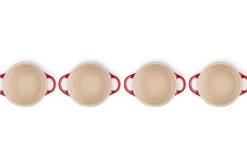 Set de 4 mini cocottes rondes en céramique Le Creuset 10cm Cerise