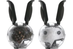 Set de moulins à poivre et à sel magnétiques Chef'n Mini Magnetic en polymère noir