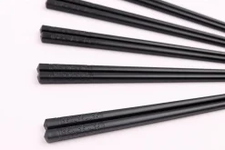 Set de 5 paires de baguettes chinoises Kutoyama en fibres de verre noires 24cm