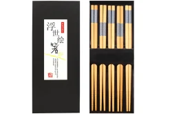 Set de 5 paires de baguettes chinoises en bambou Kutoyama - Modèle 2