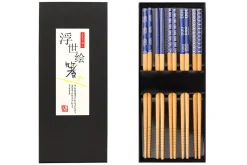 Set de 5 paires de baguettes chinoises en bambou Kutoyama - Modèle 9