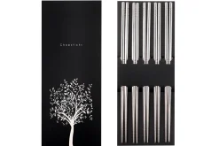 Set de 5 paires de baguettes chinoises Kutoyama en inox 24cm