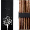 Set de 5 paires de baguettes chinoises Kutoyama en bois de wengé 25cm