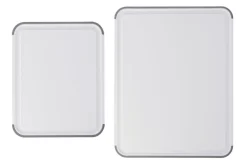 Set de 2 planches à découper anti-glisse Kitchen Aid réversibles en PP blanc