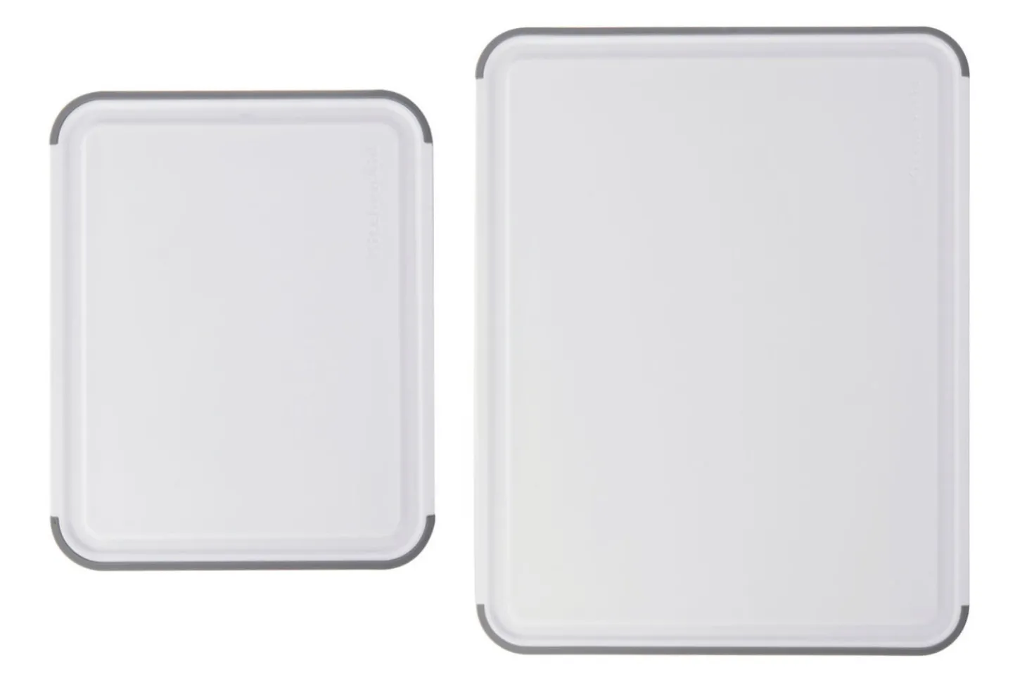Set de 2 planches à découper anti-glisse Kitchen Aid réversibles en PP blanc