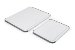 Set de 2 planches à découper anti-glisse Kitchen Aid réversibles en PP blanc
