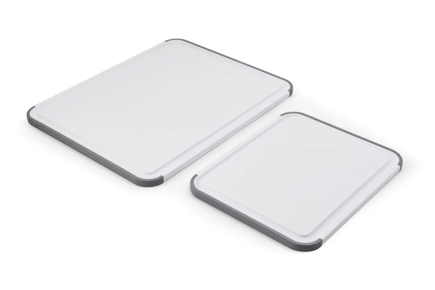 Set de 2 planches à découper anti-glisse Kitchen Aid réversibles en PP blanc