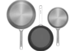 Set de 3 poêles à frire Berghoff DiNA Helix en acier inoxydable recyclé