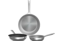 Set de 3 poêles à frire Berghoff DiNA Helix en acier inoxydable recyclé