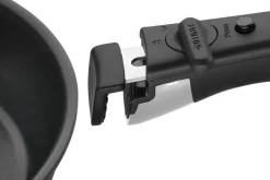 Set de 3 poêles Zwilling Unlock Ceraforme® Titanium en aluminium 20, 24 et 28 cm + 1 poignée amovible