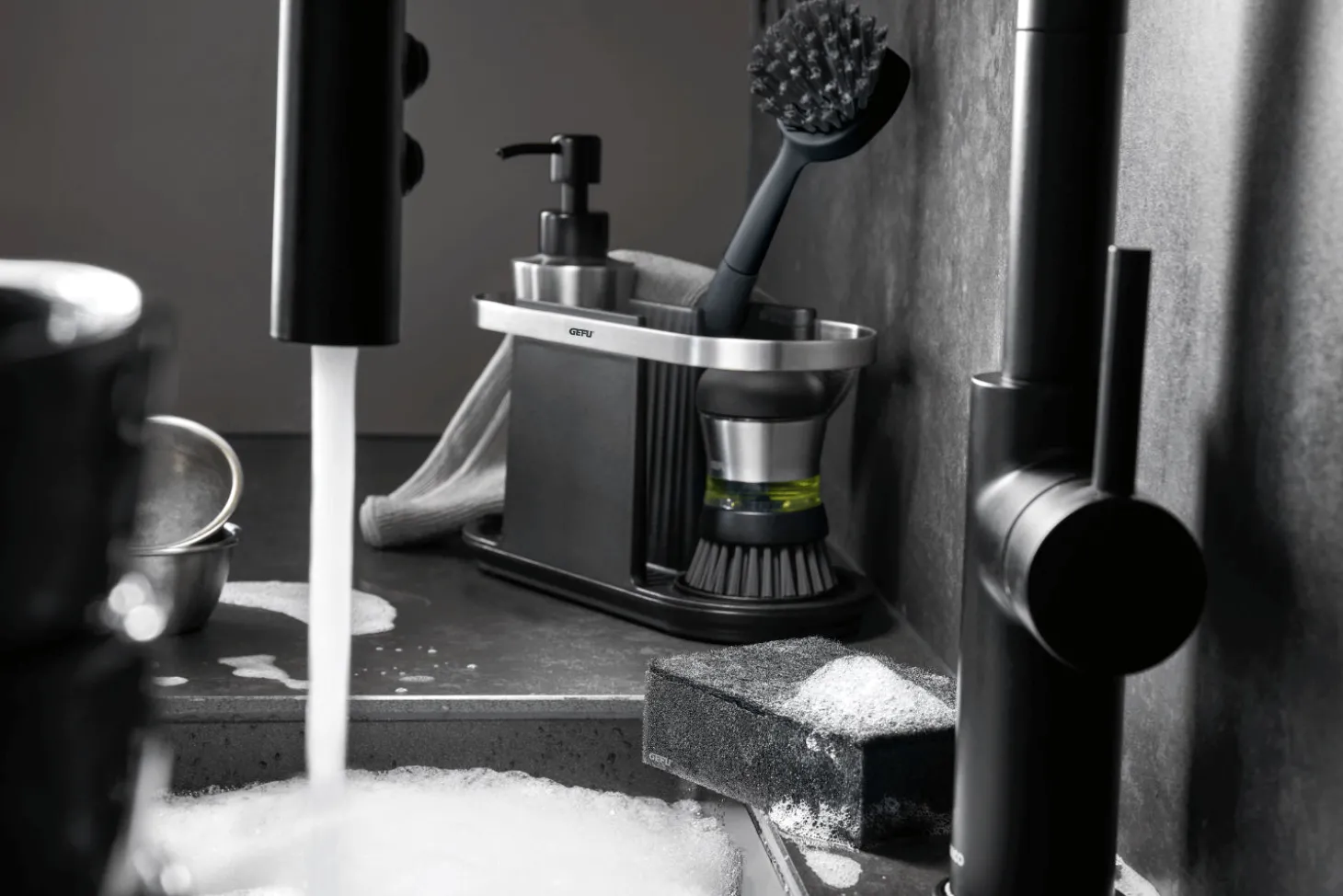 Set de 2 éponges à vaisselle Gefu Swift noir