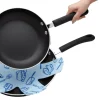 Set de 3 protections KitchenCraft pour poêles antiadhérentes en polyester bleu