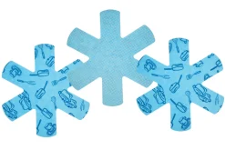 Set de 3 protections KitchenCraft pour poêles antiadhérentes en polyester bleu