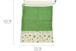 Set de 3 sacs zéro déchet Pebbly en coton biologique pour légumes, pain, vrac