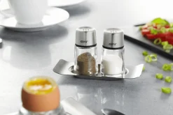 Set de salière et poivrière Gefu Brunch + support inox