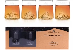 Set de 4 shooters Alaskan Maker Topographic en verre cristallin