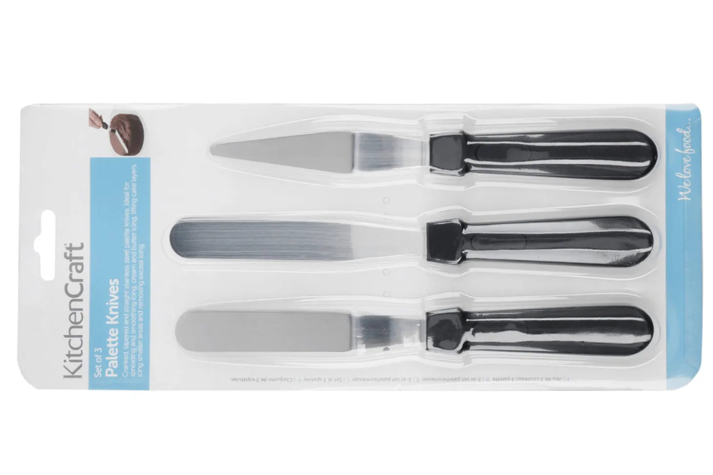 Set de 3 spatules KitchenCraft en acier inoxydable