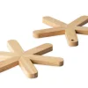 Set 2 dessous de plat en étoile Continenta 3421 en bois d'hévéa