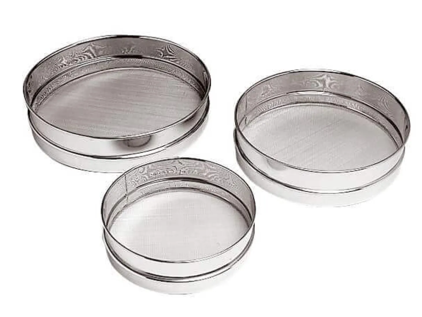 Set de 3 tamis en acier inox - maille inox 0.23mm