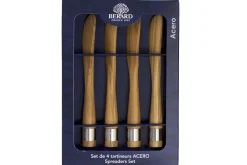 Set de 4 tartineurs Bérard Acero fait main en olivier 17cm