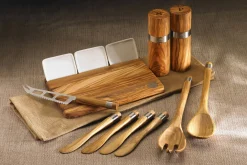 Set de 4 tartineurs Bérard Acero fait main en olivier 17cm