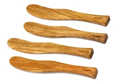 Set de 4 tartineurs courbes Bérard fait main en olivier 17,5cm