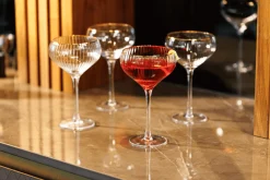 Set de 4 verres à coupe Mikasa Sorrento en cristal pur avec bord doré 350ml