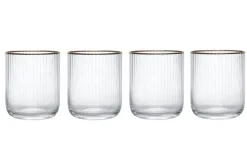 Set de 4 verres Mikasa Sorrento en cristal motif côtelé 400ml