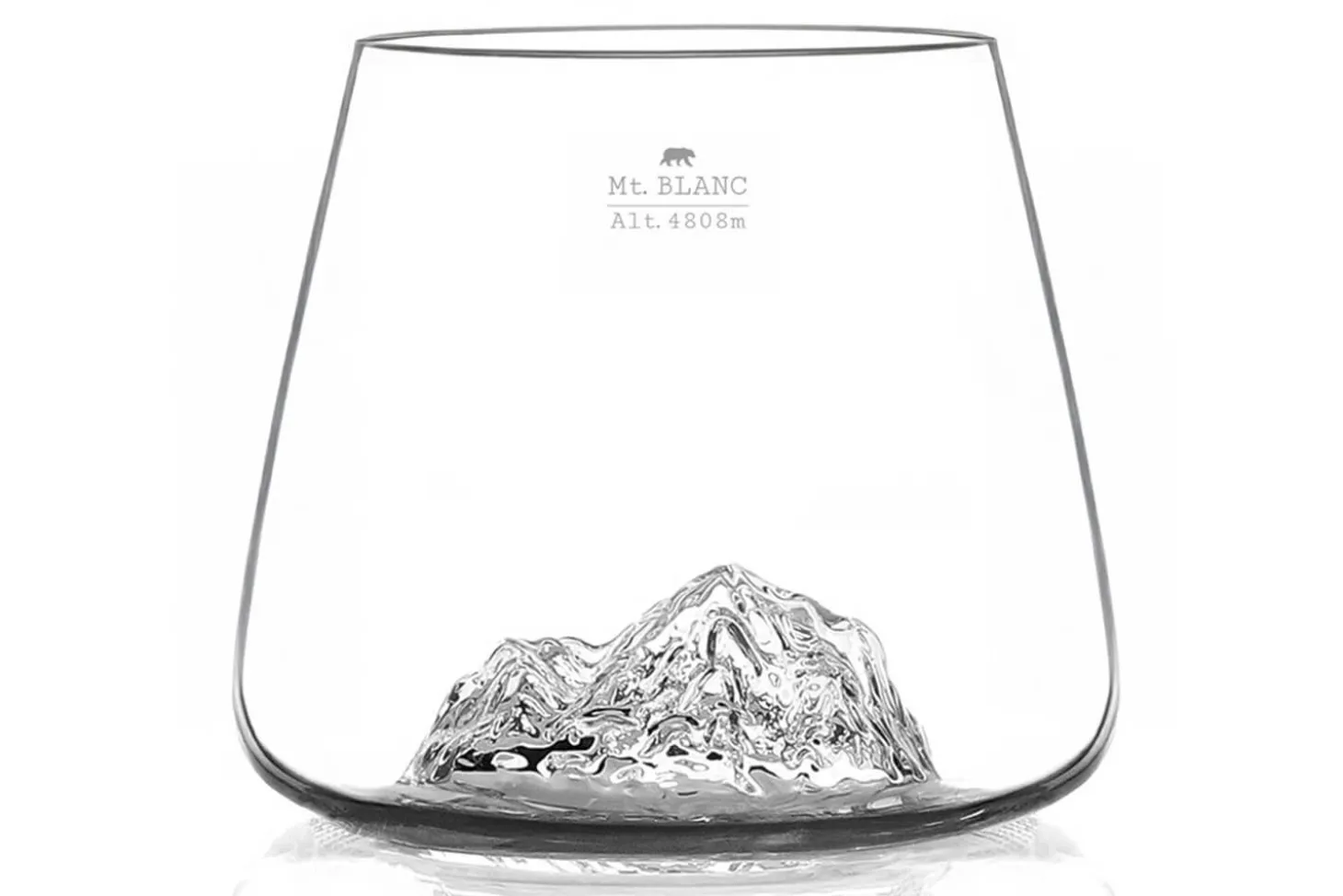 Set de 2 verres à spiritueux Alaskan Maker Topographic Everest & Mont Blanc en verre cristallin