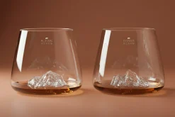 Set de 2 verres à spiritueux Alaskan Maker Topographic Everest & Mont Blanc en verre cristallin